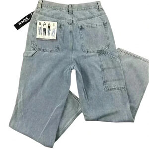 NWT Simple Society Highrise Light Wash Rayon Ankle Carpenter Jeans Size 9/29